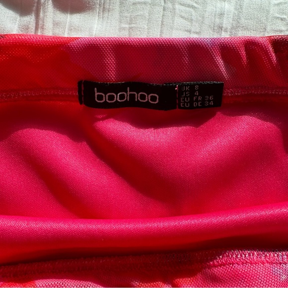 NWT Pink & Purple Floral Mesh Ruffle Detail Top & Mini Skirt A size 4 / small - Picture 5 of 8